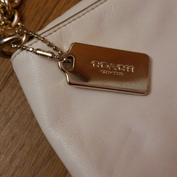 White and Gold Coach Crossbody Bag - Picture 2 of 5